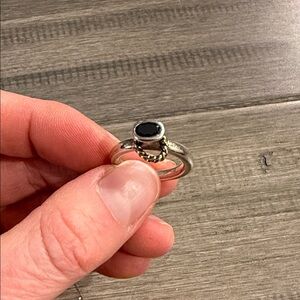Pandora Elegant sterling Silver and Black Women's Ring
